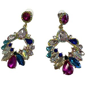 Colorful Crystal Statement Earrings